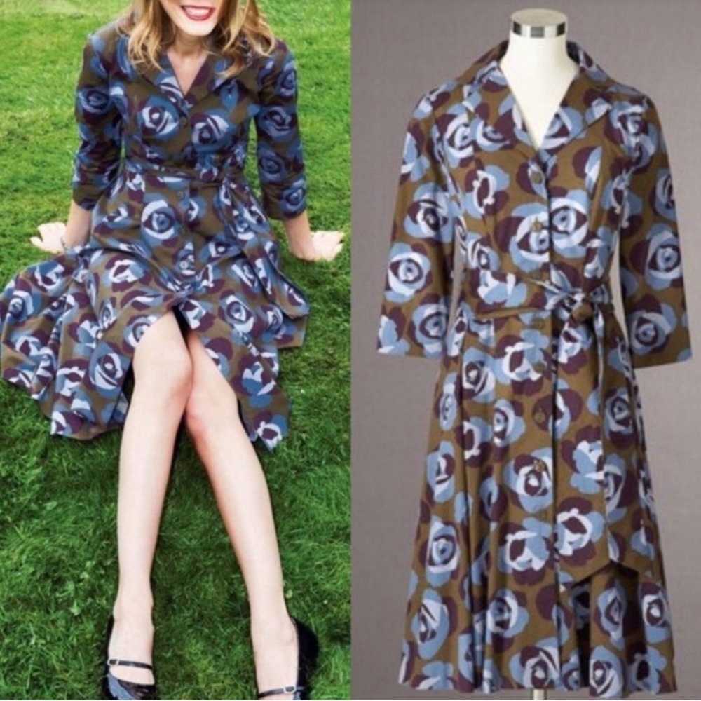 Boden Riviera Floral Shirt Dress 10R